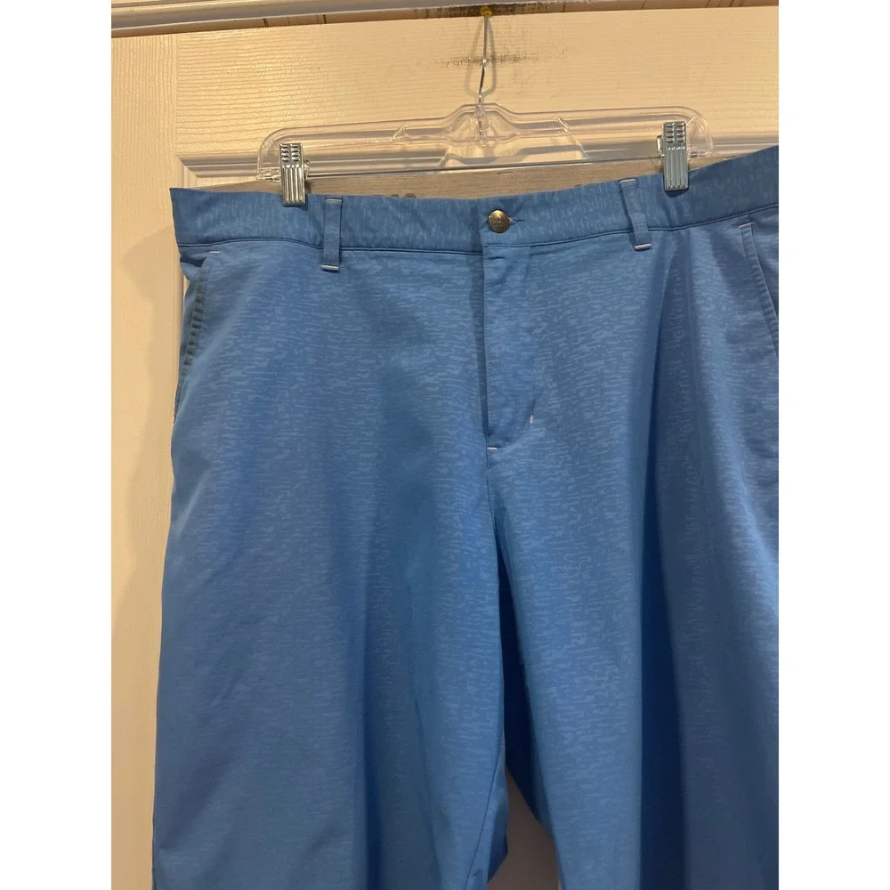 Adidas Golf Mens Blue‎ Marl Performance Shorts Size 36 Textured Flat Front